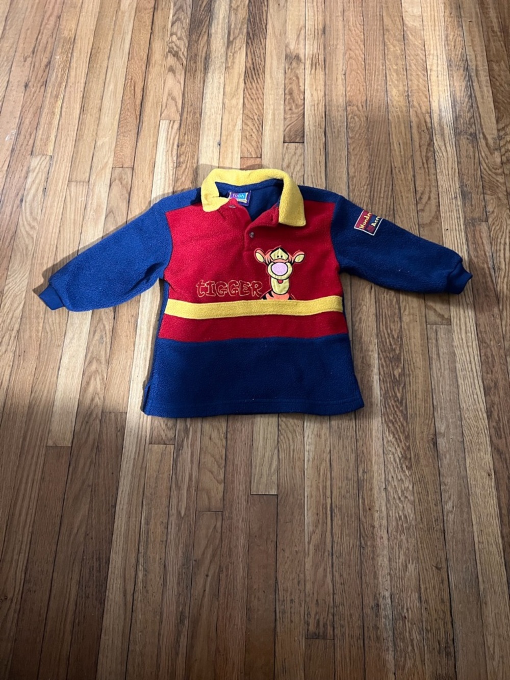 Vintage Pooh 3T Tigger Colorblock Fleece Pullover - Red, Navy, Yellow
